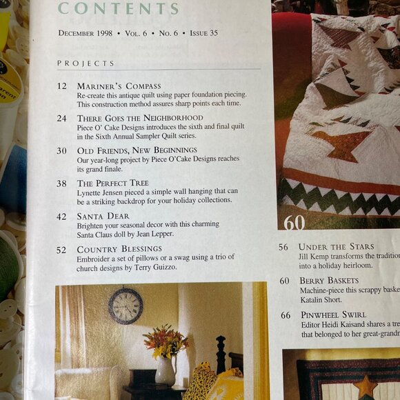 American Patchwork Quilting Crafting Magazine Dec 1998 Issue 35  Vol 6  No 6 u - Picture 5 of 11